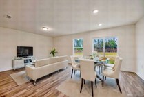 virtually staged living and dining room